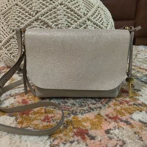 FOSSIL Taupe Leather Crossbody Purse